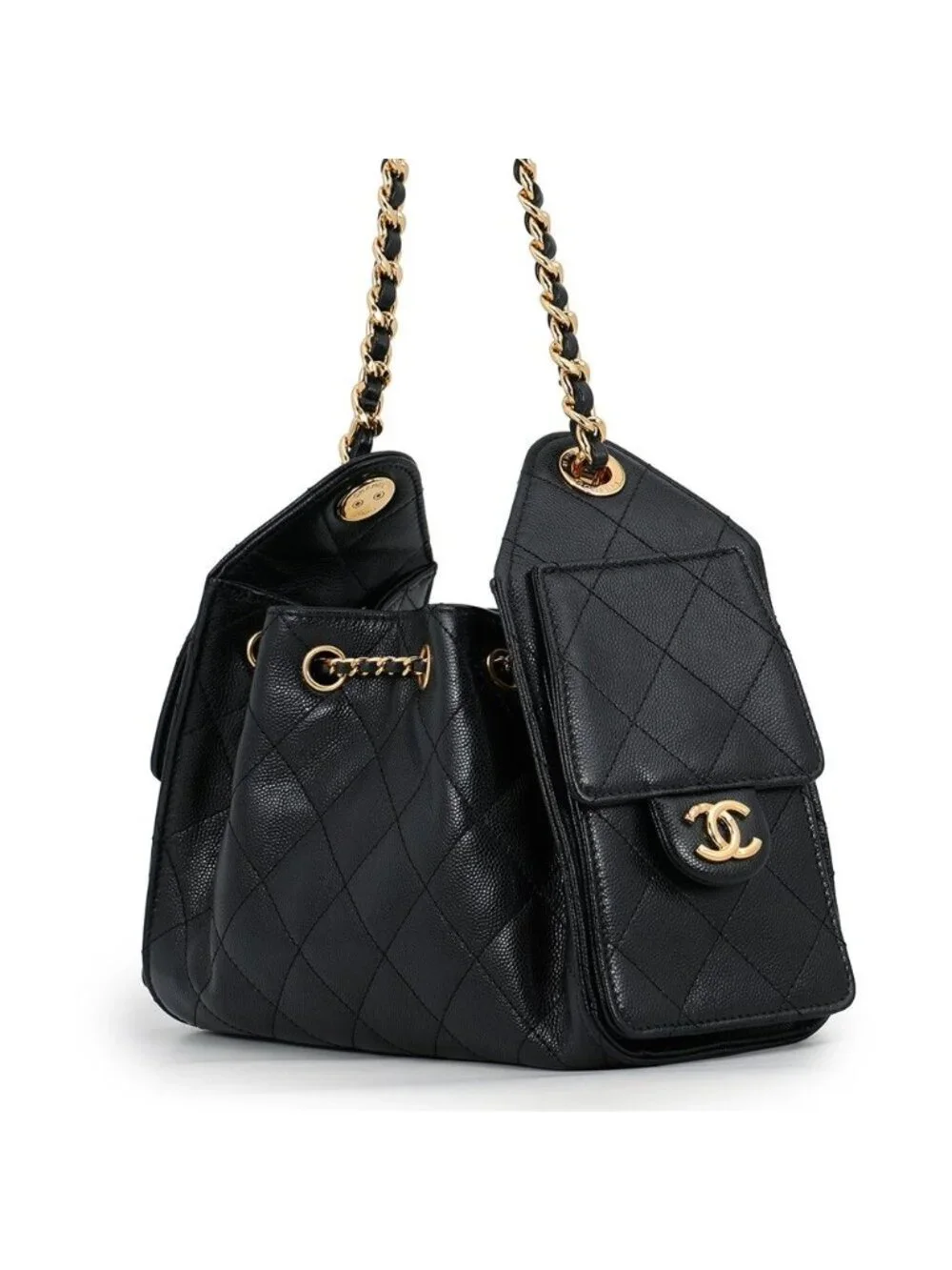 Chanel Chain Shoulder Bag 25 Mini CC Logo Black